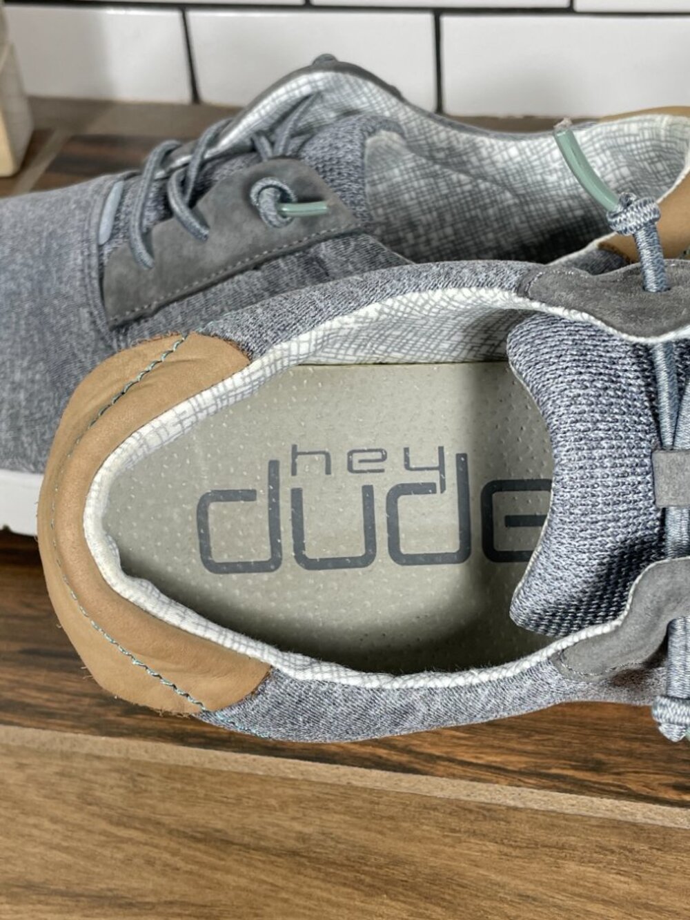 Hey Dude Hugo Shoes Mens Size 11 Stretch Gray Lightweight Casual Slip On - Picture 10 of 13